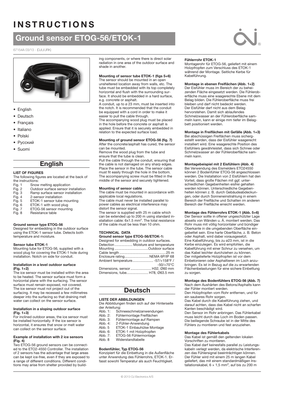 Ouellet ETOG-56 User Manual | 8 pages