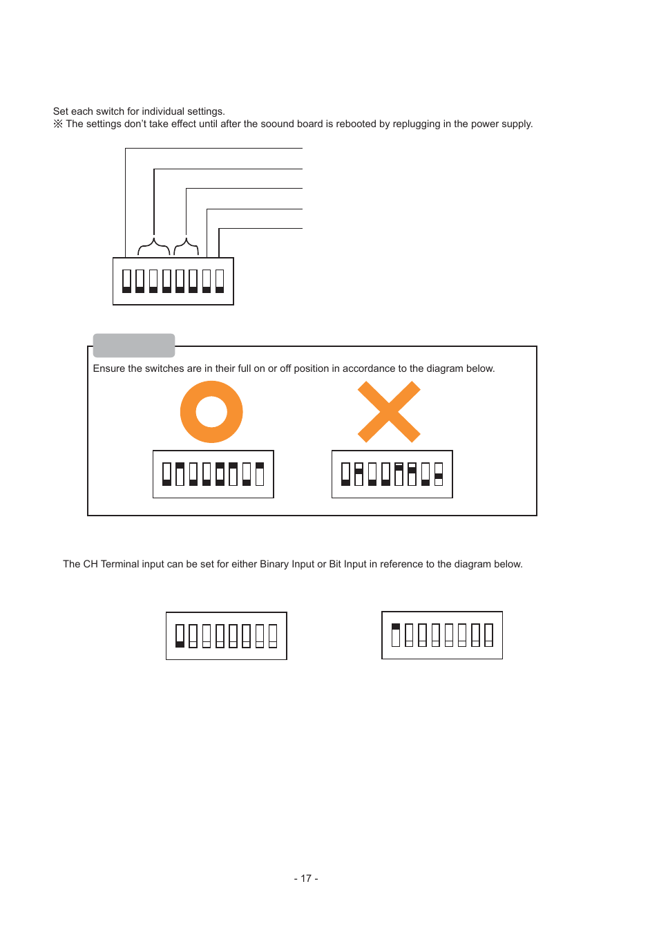 Mode switch settings | PATLITE FV-127JP User Manual | Page 17 / 38