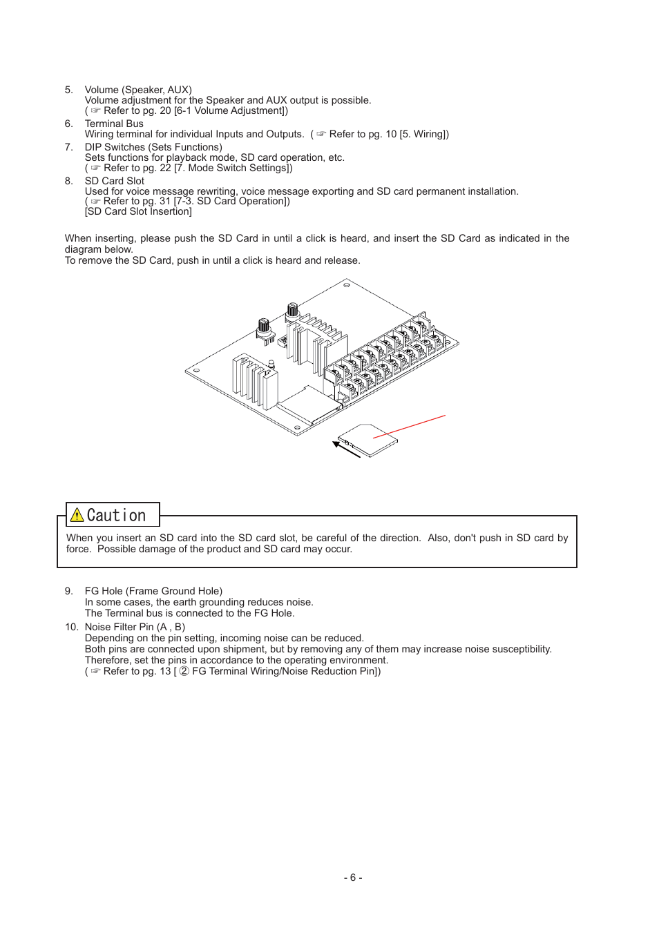 Cwvkqp, Sd card | PATLITE FV-127JP User Manual | Page 6 / 38