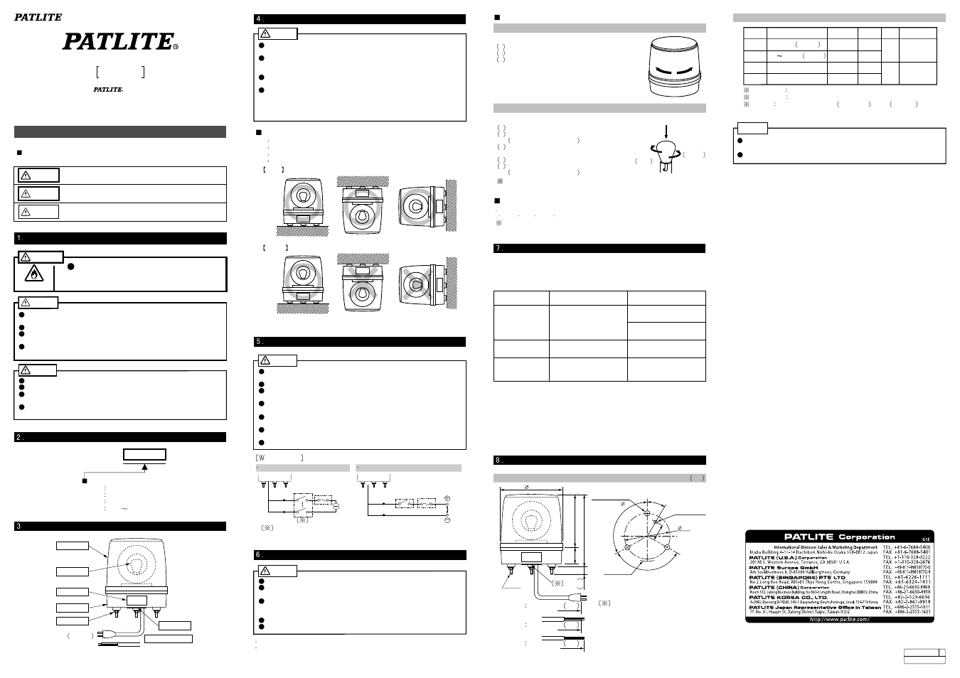 Instruction manual | PATLITE KG User Manual | Page 2 / 2