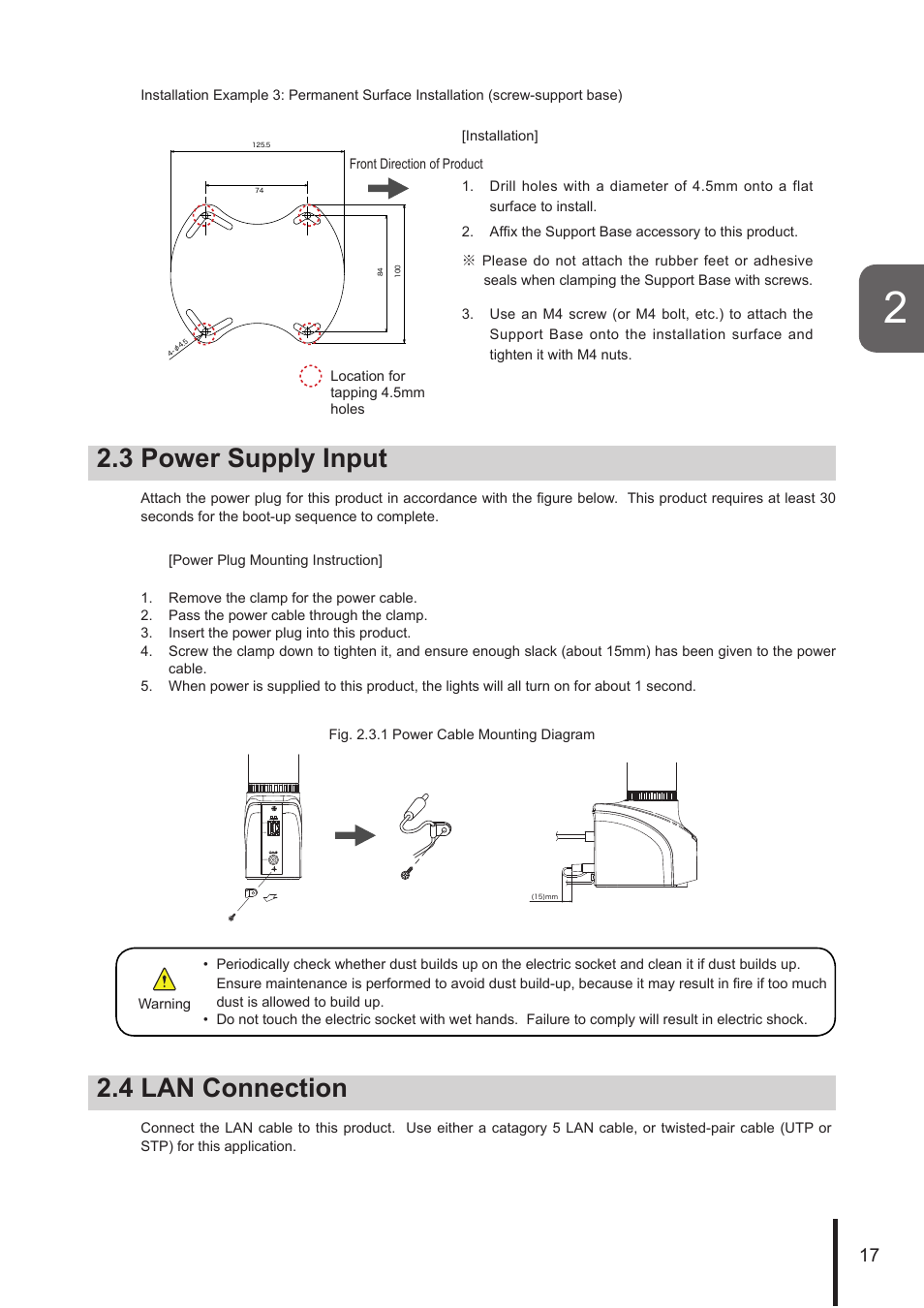 3 power supply input, 4 lan connection | PATLITE NHL User Manual | Page 17 / 95