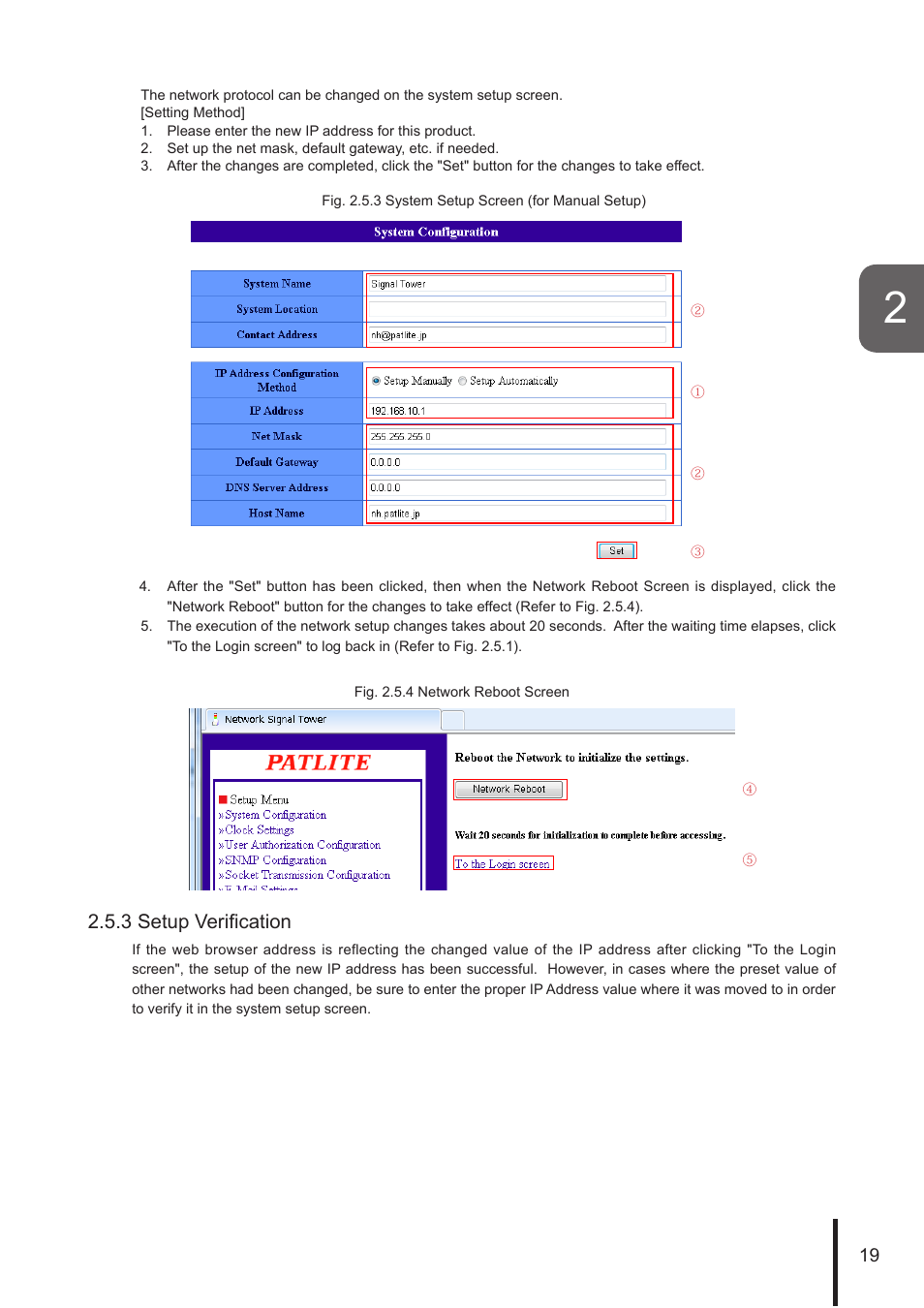 3 setup verification | PATLITE NHL User Manual | Page 19 / 95