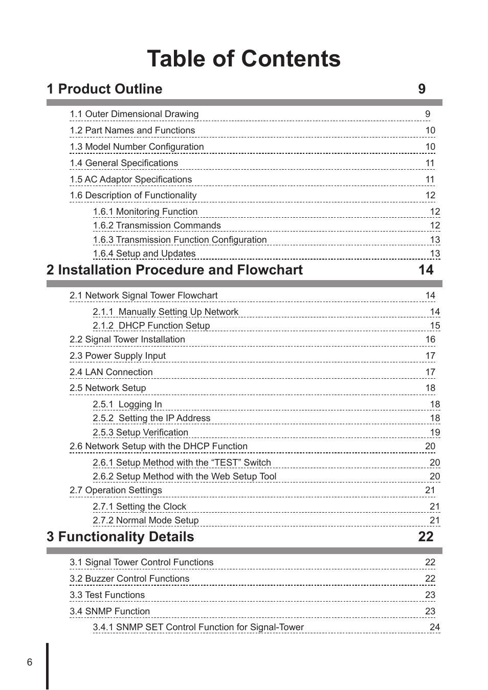 PATLITE NHL User Manual | Page 6 / 95