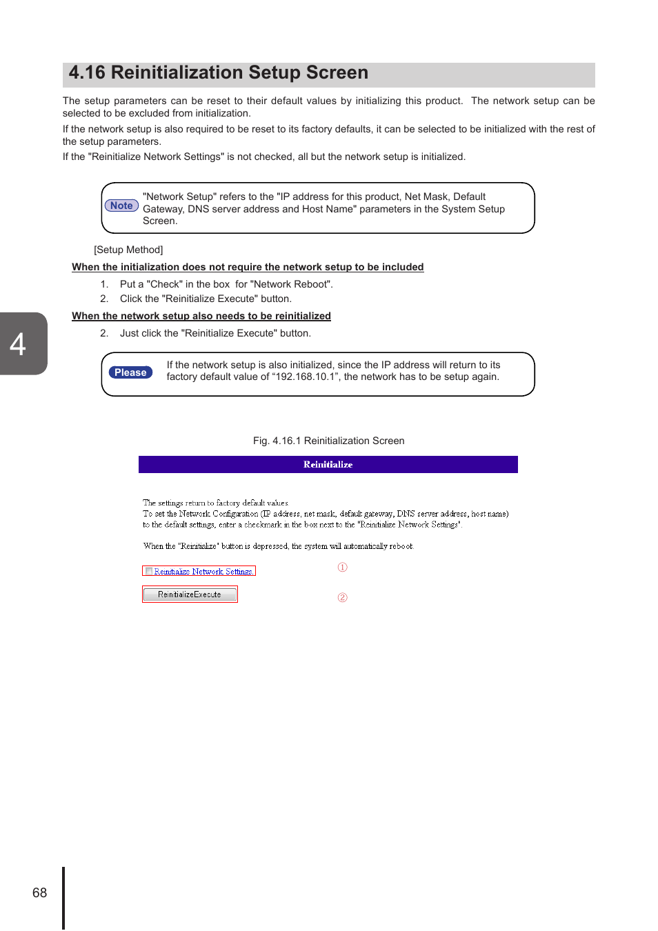 16 reinitialization setup screen | PATLITE NHL User Manual | Page 68 / 95