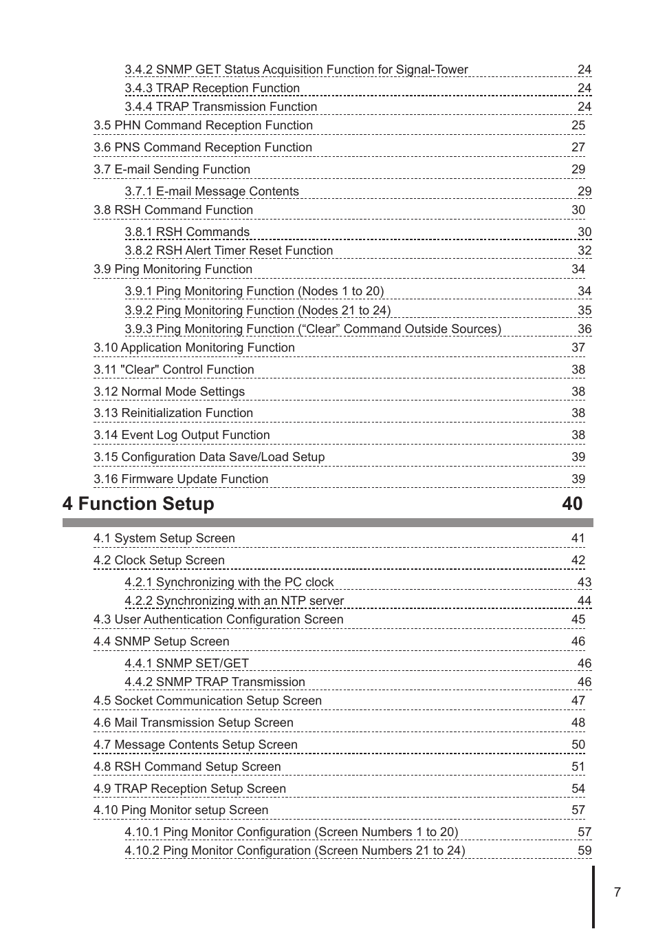 4 function setup 40 | PATLITE NHL User Manual | Page 7 / 95