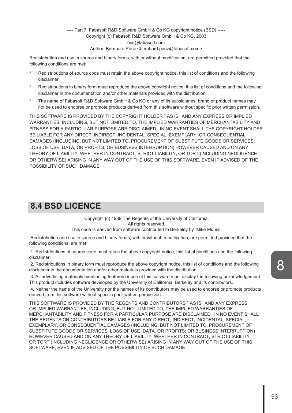 4 bsd licence | PATLITE NHL User Manual | Page 93 / 95