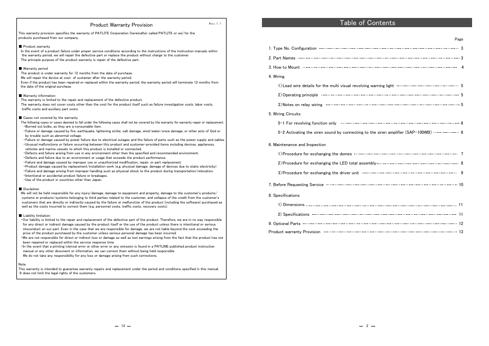 PATLITE ILB-12LJAW User Manual | Page 3 / 8