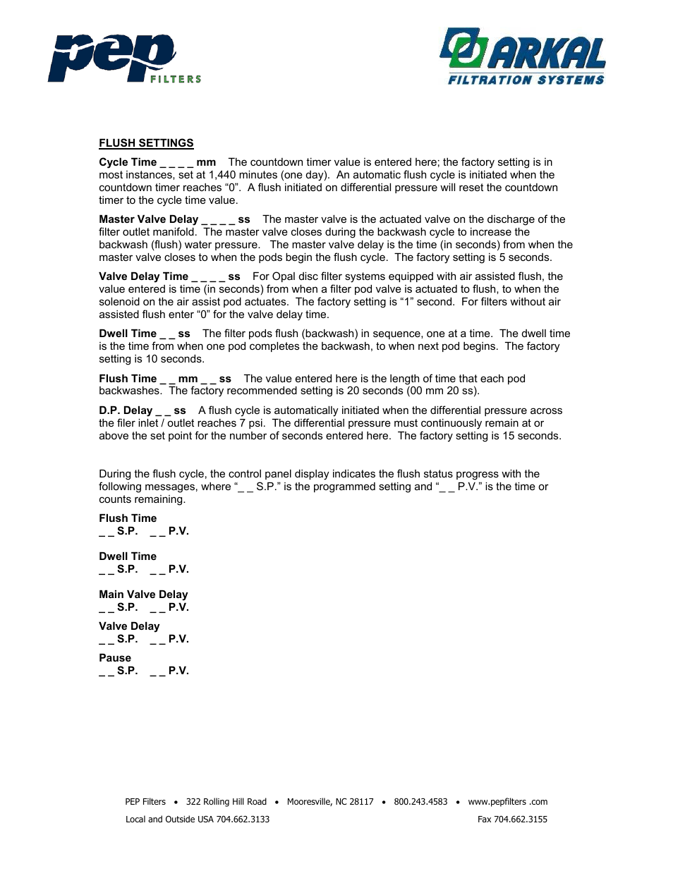 PEP Filters TOWER CLEAN PACKAGE User Manual | Page 14 / 14