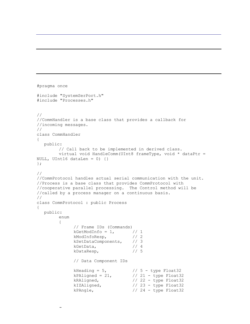 Commprotocol.h file, 2 commprotocol.h file | PNI CompassPoint Prime User Manual | Page 58 / 69