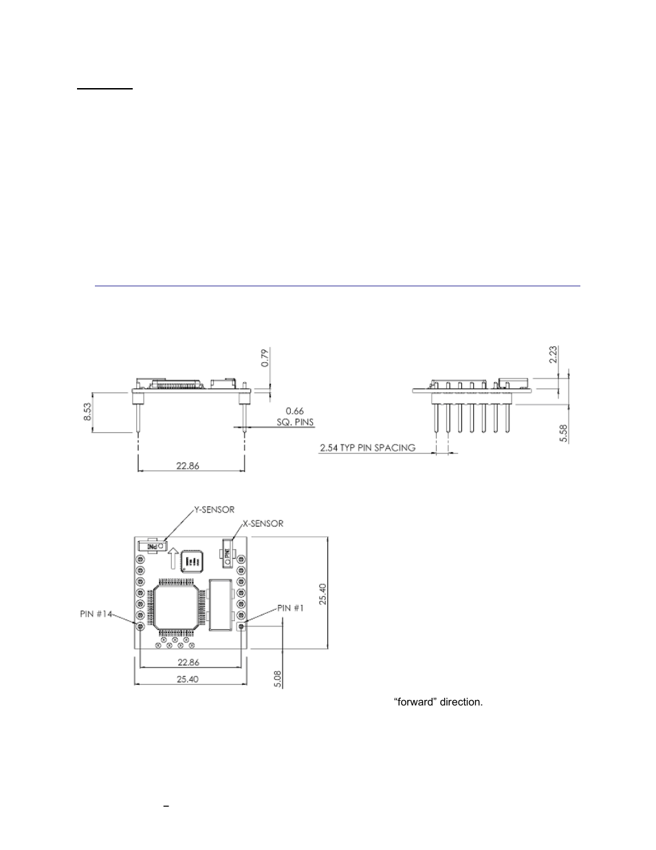 Package information, Figure 3-1: mechanical drawing, 2 package information | PNI CompassPoint V2Xe User Manual | Page 6 / 20