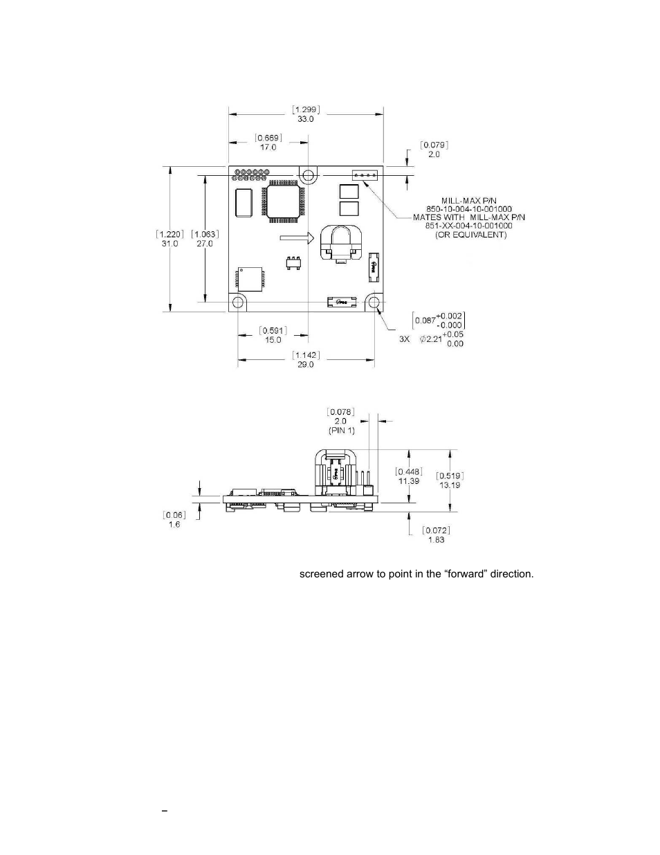 Figure 3-3: tcm mb mechanical drawing | PNI TCM User Manual | Page 12 / 77