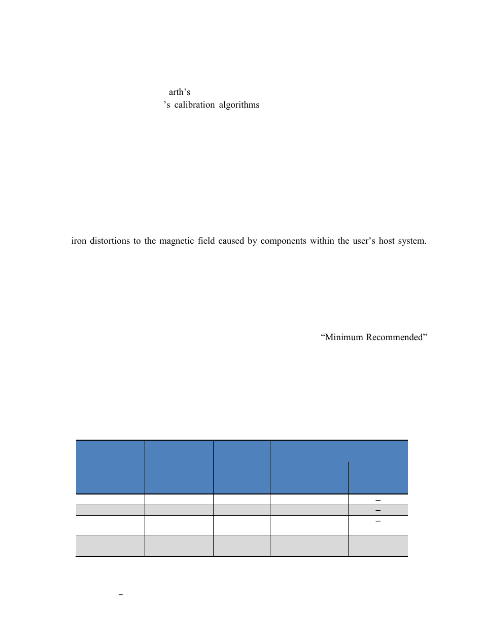 Table 5-1: magnetic calibration mode summary | PNI TCM User Manual | Page 19 / 77