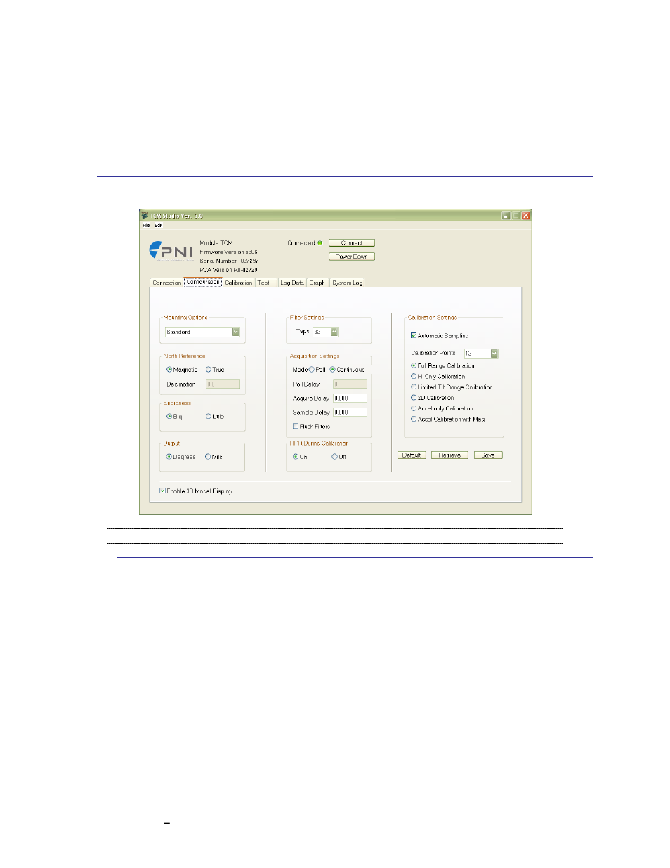 Changing modules, Configuration tab, Mounting options | 3 configuration tab | PNI TCM User Manual | Page 28 / 77