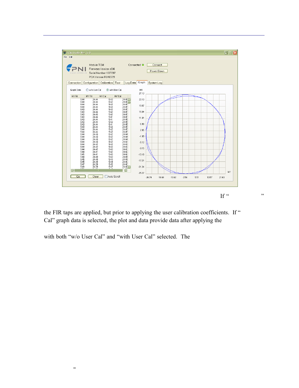 Graph tab, 7 graph tab | PNI TCM User Manual | Page 39 / 77