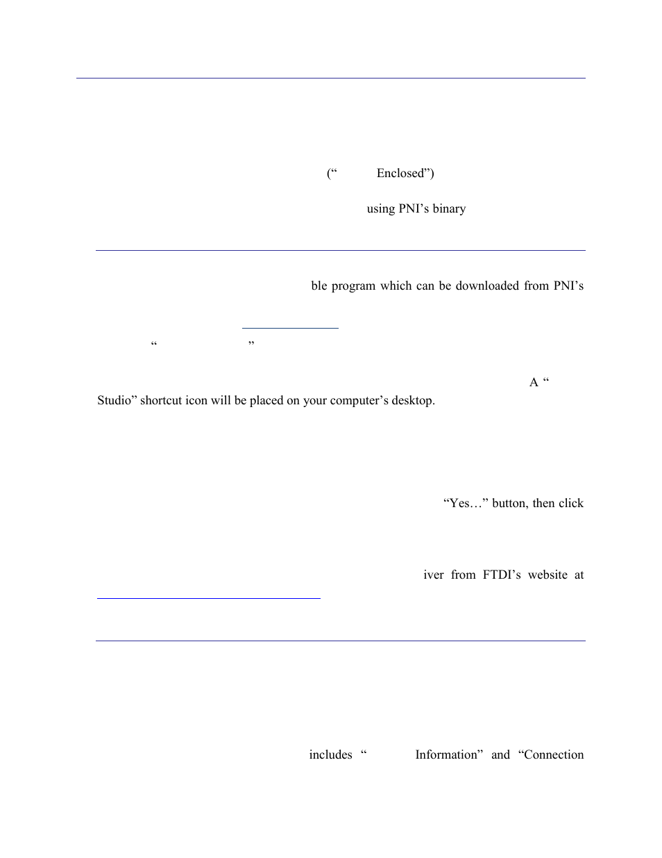 6 operation with trax studio, 1 installation, 2 trax studio header and connecting to trax studio | Operation with trax studio, Installation, Trax studio header and connecting to trax studio, On 6, 6operation with trax studio | PNI FieldForce Trax User Manual | Page 25 / 62