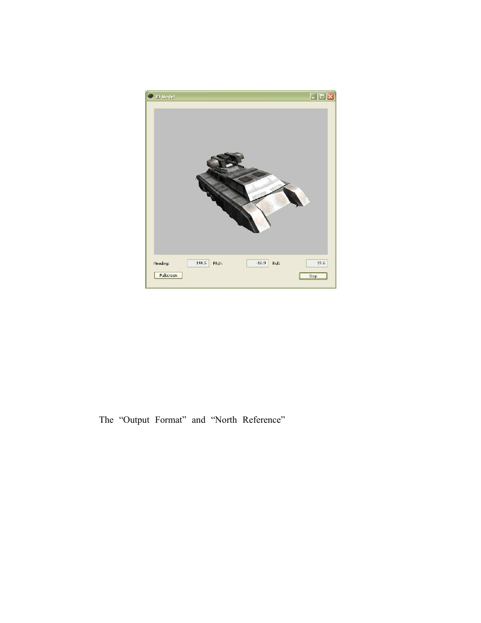 Show 3d model, Output format & north reference, Background & foreground color | Functional mode | PNI FieldForce Trax User Manual | Page 36 / 62