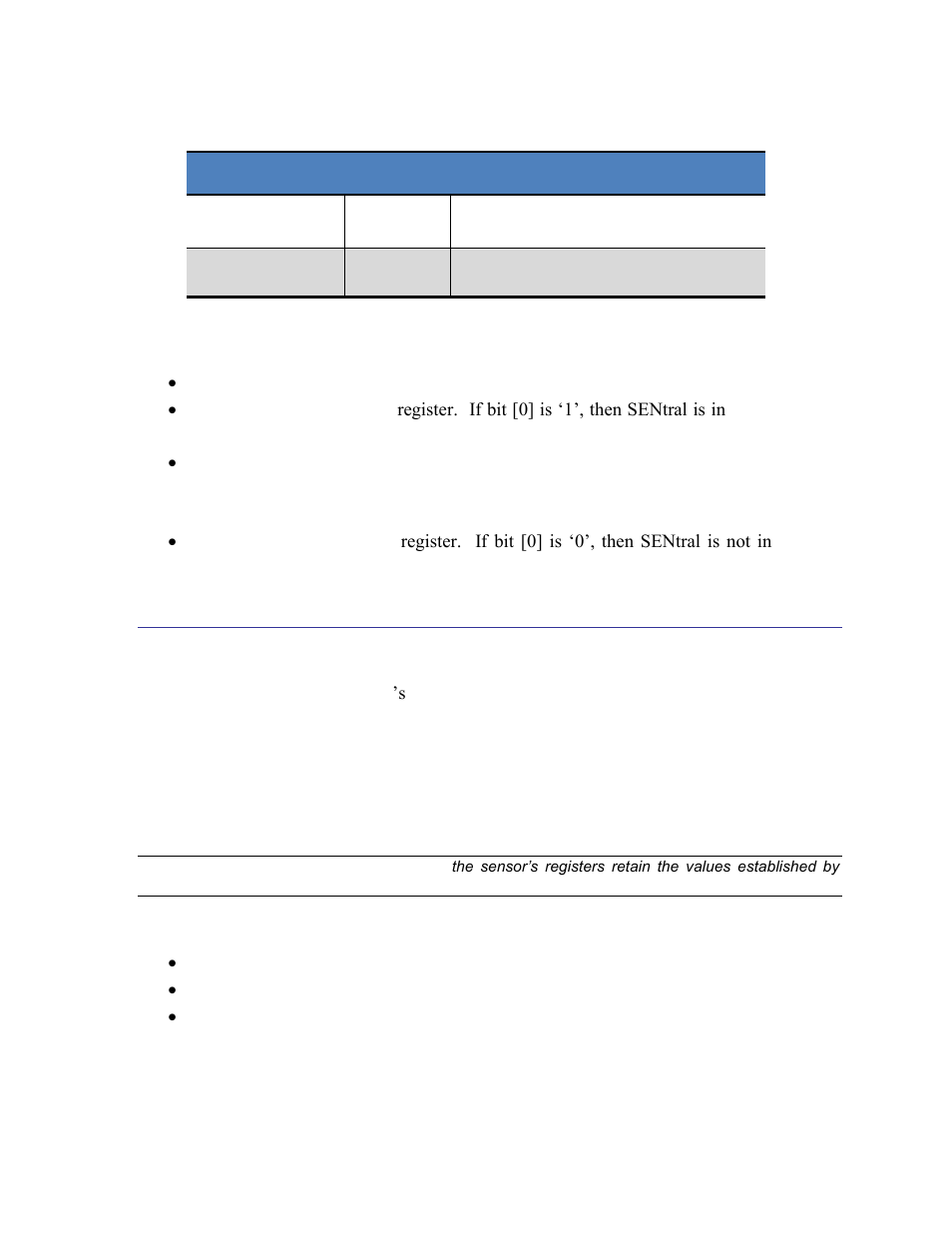 5 pass-through state, Pass-through state, Table 4-5: standby registers | Nd 4.5 | PNI SENtral MandM User Manual | Page 21 / 40