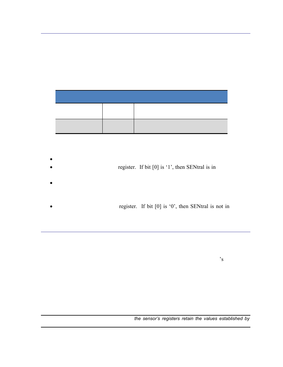 4 standby state, 5 pass-through state, Standby state | Pass-through state, Table 5-7: standby registers, On), 5.4, Nd 5.5 | PNI SENtral User Manual | Page 26 / 54