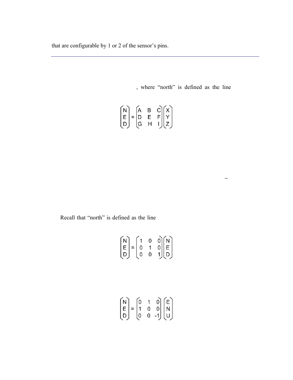 4 orientation matrix, Examples, Orientation matrix | PNI SENtral User Manual | Page 33 / 54