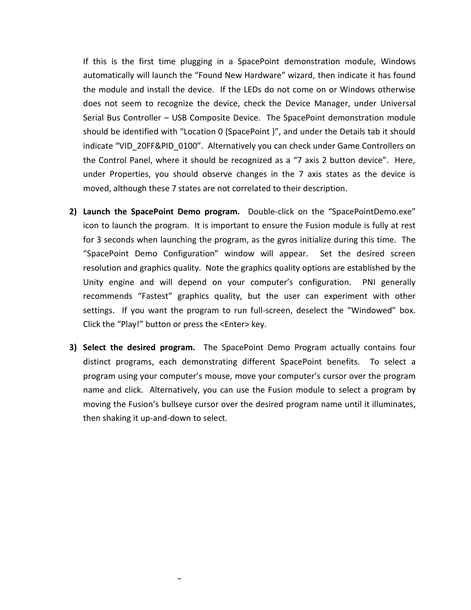 PNI SpacePoint Demo User Manual | Page 5 / 12