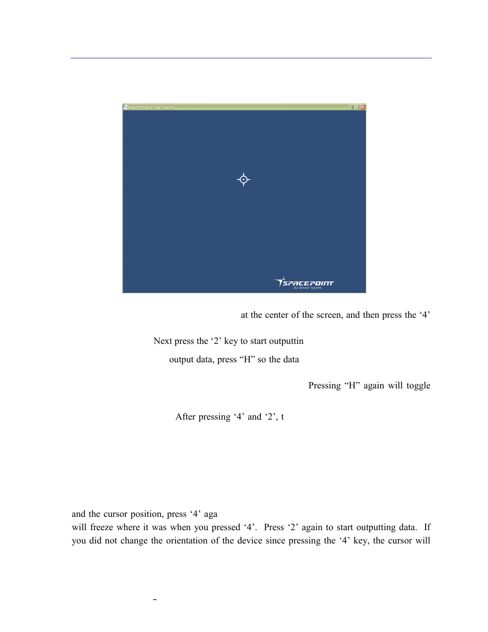 Running the point tracking screen, 4 running the point tracking screen | PNI SpacePoint Scout User Manual | Page 17 / 19