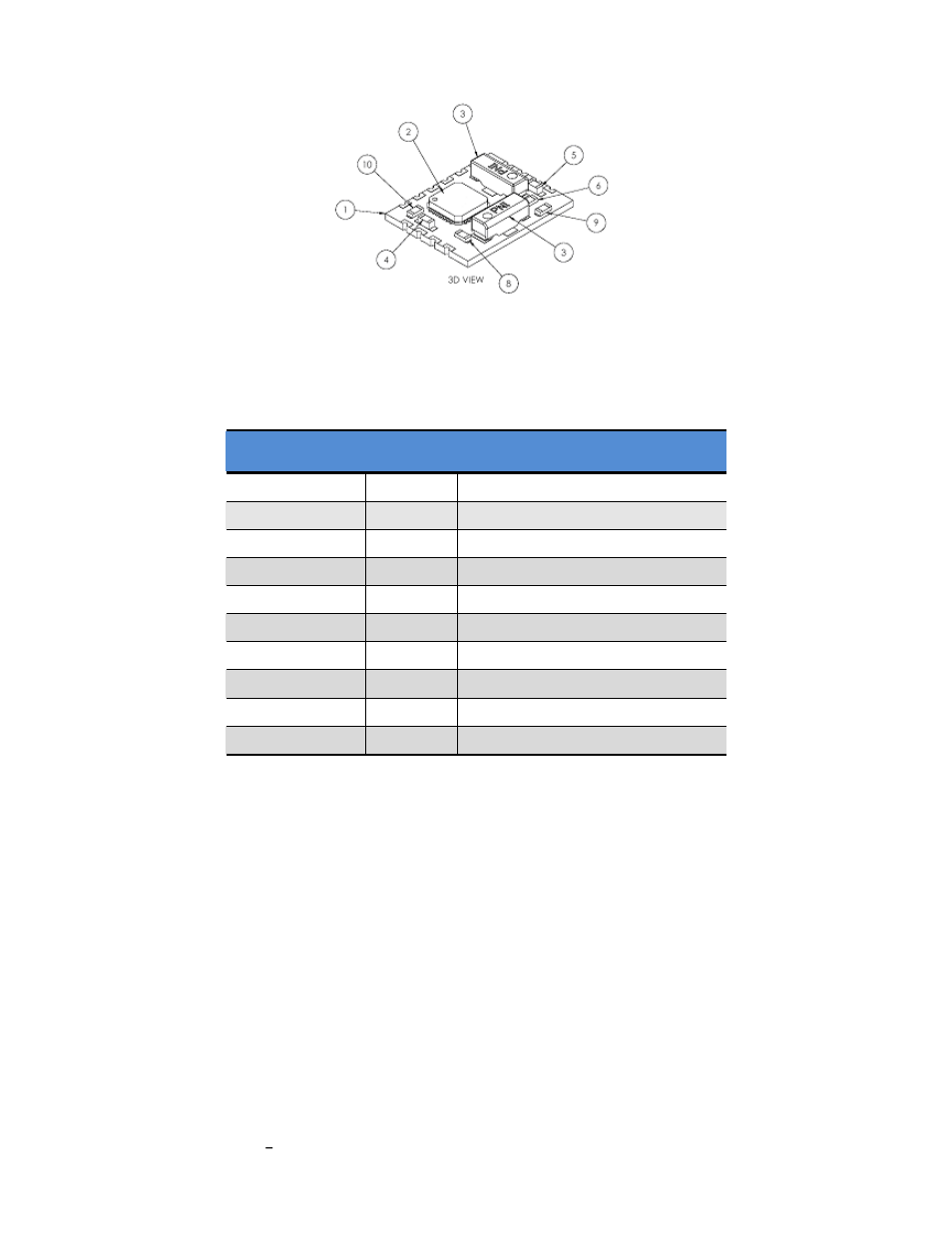 Table 3-3: micromag2 component call-out | PNI MicroMag User Manual | Page 10 / 23