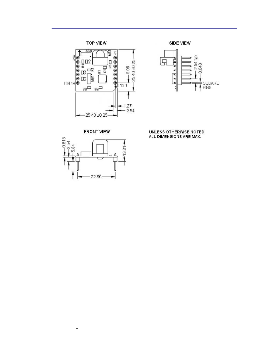 Micromag3, Figure 3-9: micromag3 mechanical drawing, 3 micromag3 | PNI MicroMag User Manual | Page 12 / 23