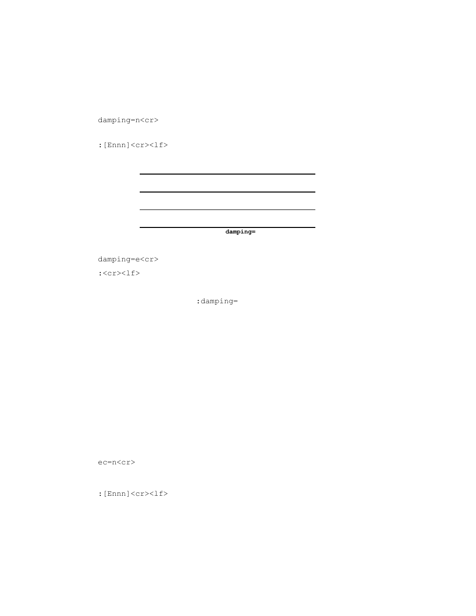 Damping= (set digital damping), Ec= (enable compass data for output word) | PNI TCM 2.6 User Manual | Page 33 / 49