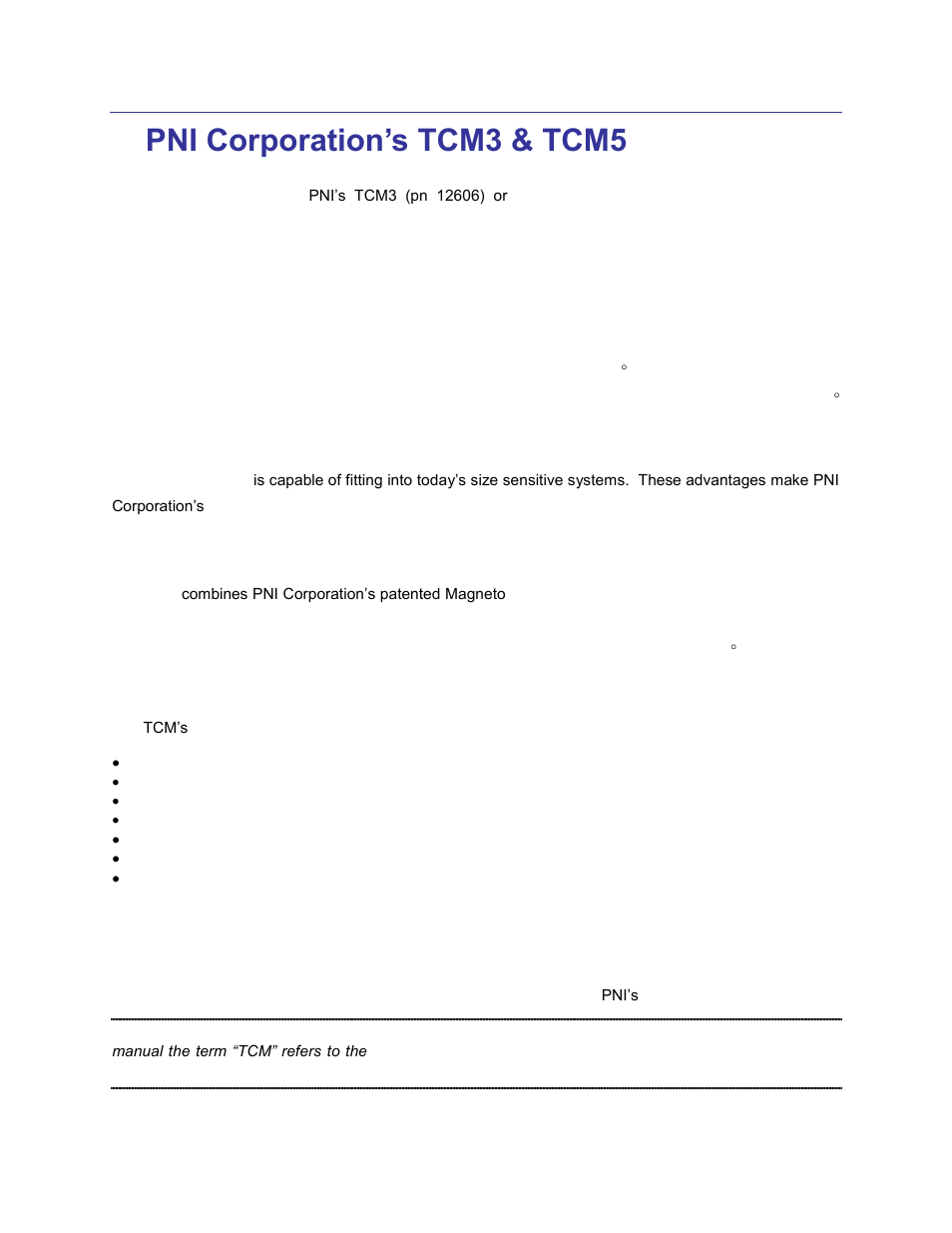 Pni corporation’s tcm3 & tcm5, 2pni corporation’s tcm3 & tcm5 | PNI TCM 5 User Manual | Page 4 / 60