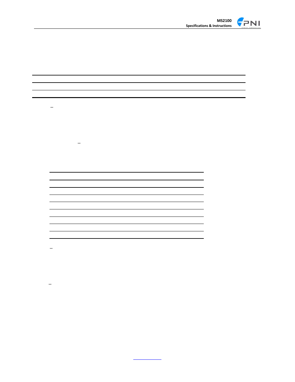 Command byte | PNI MS2100 User Manual | Page 10 / 16