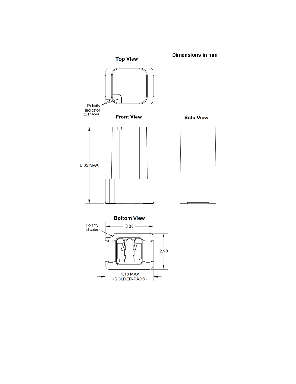 2 sen-z-f, Sen-z-f, Figure 3-4: sen-z-f sensor dimensions | PNI RM3100 Sensor Suite User Manual | Page 11 / 44