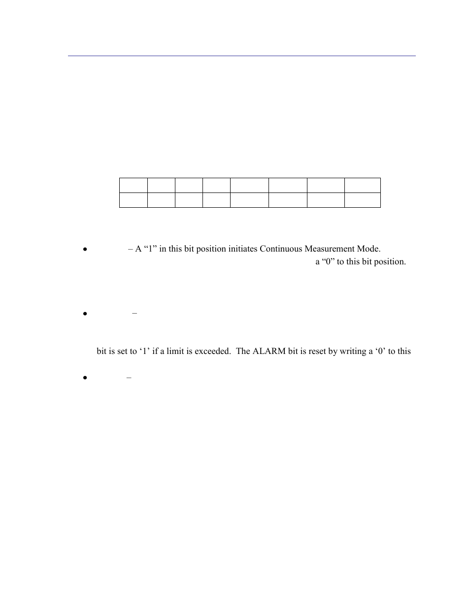 2 initiate continuous measurement mode (0x01), Initiate continuous measurement mode (0x01) | PNI RM3100 Sensor Suite User Manual | Page 30 / 44