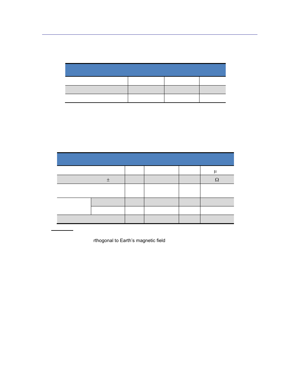 2 sen-xy-f and sen-z-f characteristics, Sen-xy-f and sen-z-f characteristics, Table 3-3: sen-xy-f and sen-z-f characteristics | PNI RM3100 Sensor Suite User Manual | Page 7 / 44