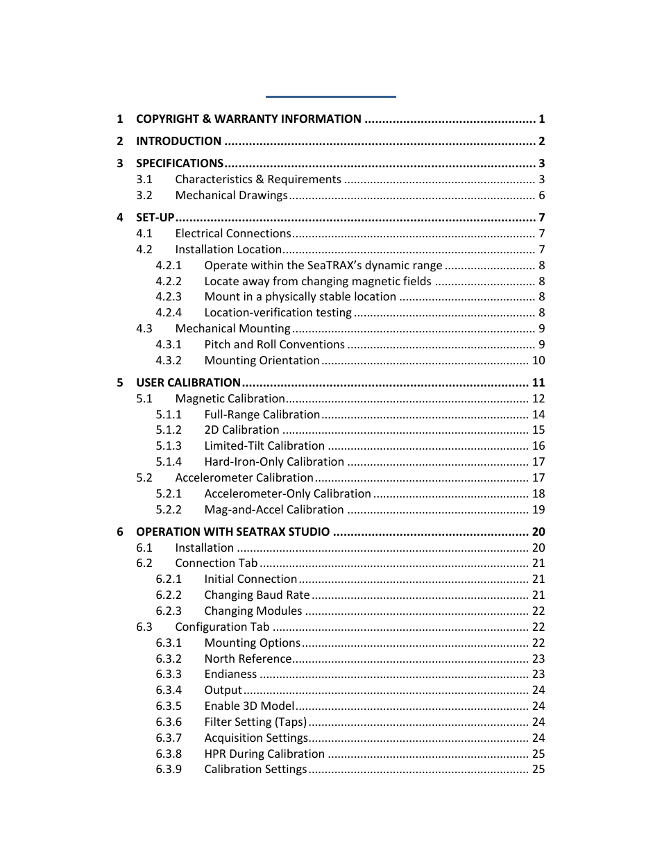 PNI SeaTRAX User Manual | Page 2 / 77