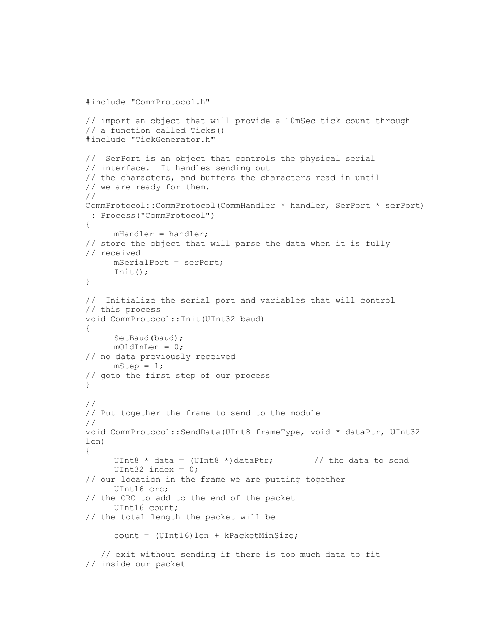 Commprotocol.cpp file, 3 commprotocol.cpp file | PNI SeaTRAX User Manual | Page 68 / 77