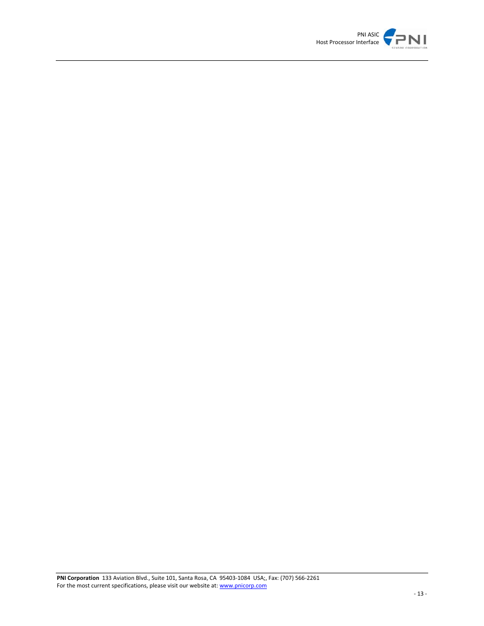 Response word | PNI ASIC User Manual | Page 13 / 19