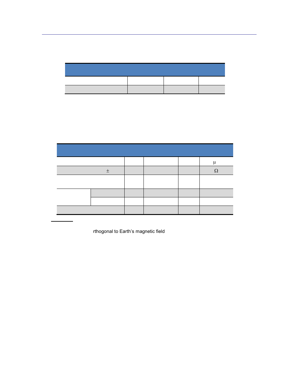 Sen-xy and sen-z characteristics, Table 3-3: sen-xy and sen-z characteristics, 2 sen-xy and sen-z characteristics | PNI RM3000 Sensor Suites User Manual | Page 7 / 41