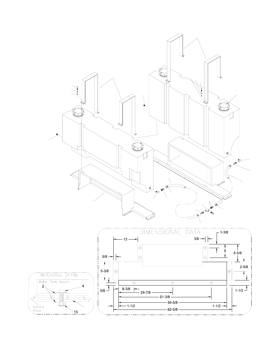 Water tank, dual with demand pump-optional | Prochem Everest EFI User Manual | Page 113 / 121