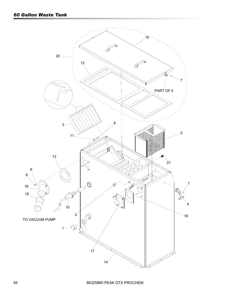 60 gallon waste tank | Prochem Peak GTX User Manual | Page 86 / 140