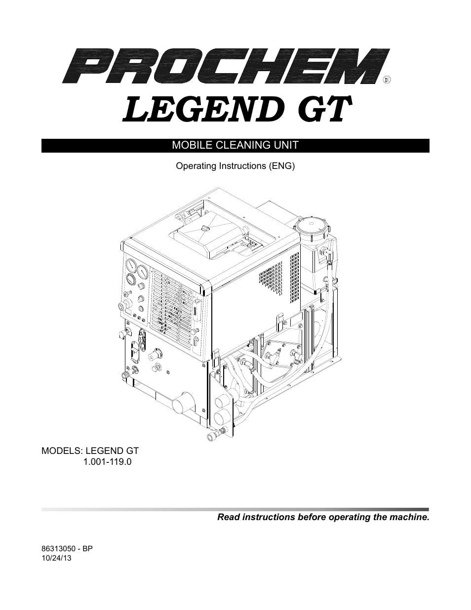 Prochem Legend GT User Manual | 134 pages