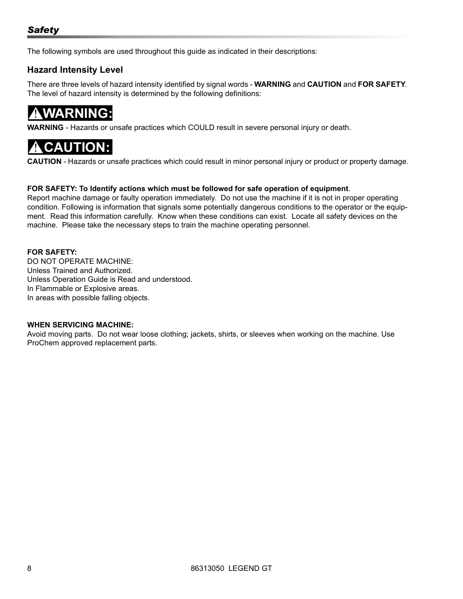 Prochem Legend GT User Manual | Page 10 / 134