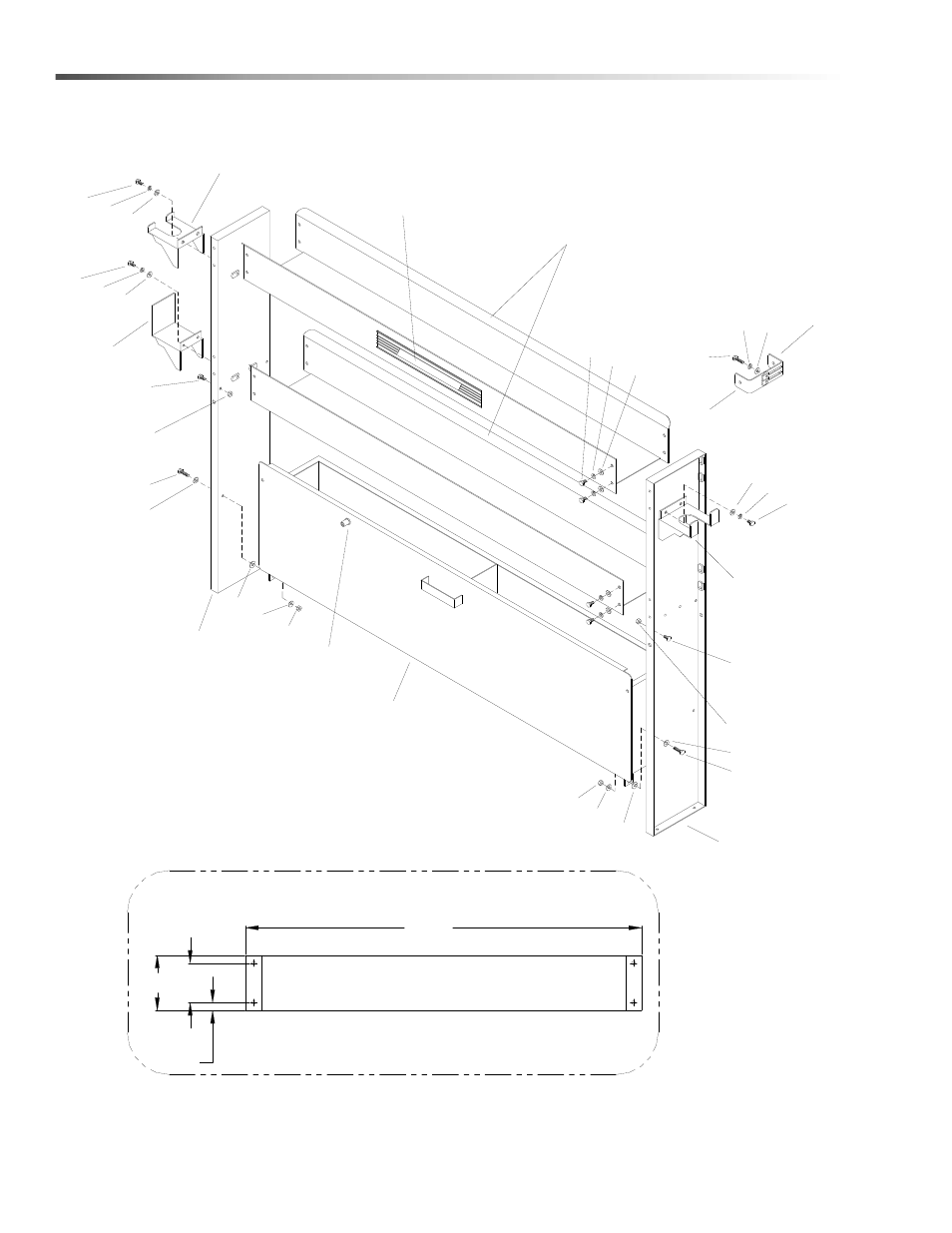 Shelf assembly - optional, Dimensional data | Prochem Legend GT User Manual | Page 112 / 134