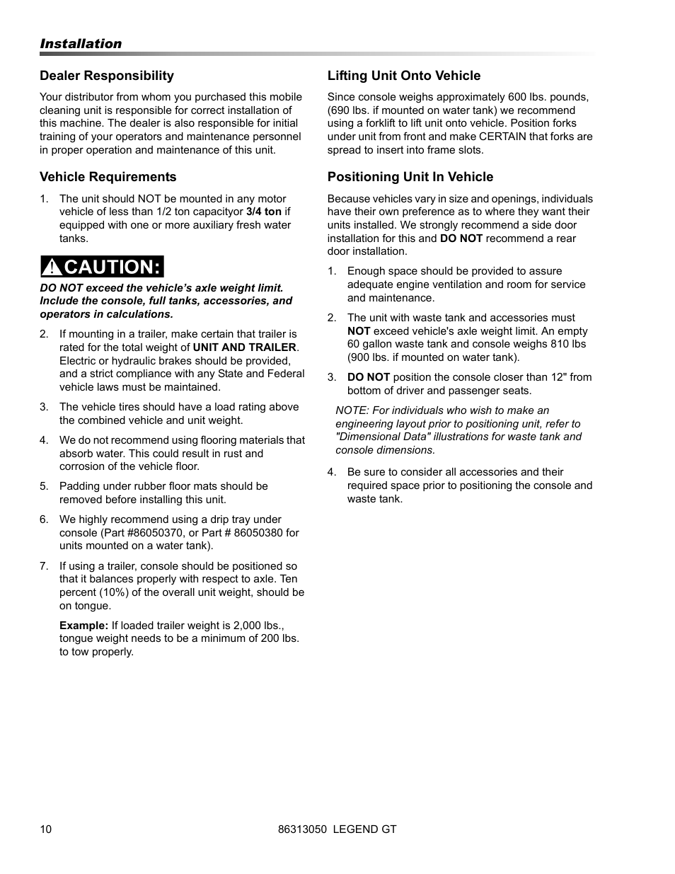 Prochem Legend GT User Manual | Page 12 / 134