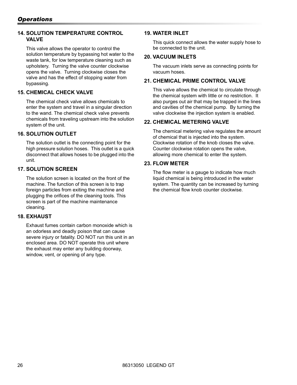 Prochem Legend GT User Manual | Page 28 / 134