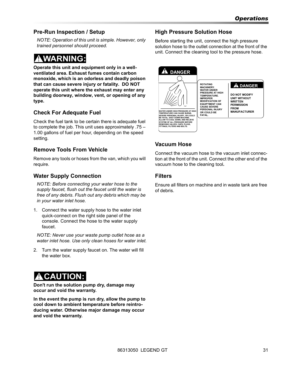 Prochem Legend GT User Manual | Page 33 / 134