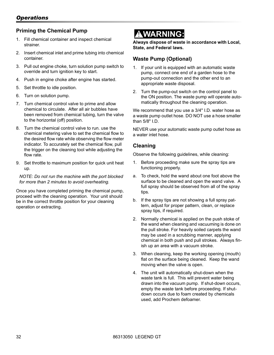 Prochem Legend GT User Manual | Page 34 / 134