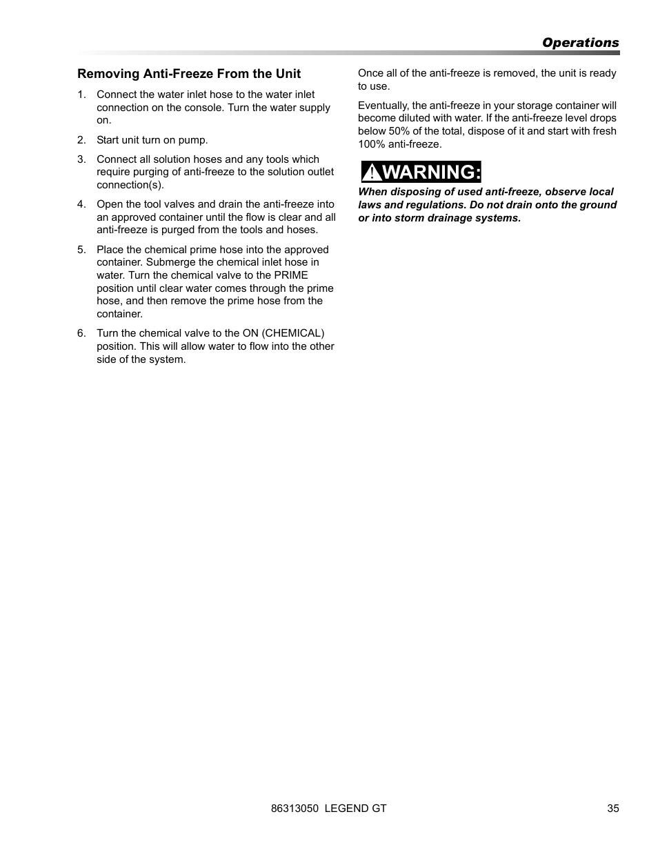 Prochem Legend GT User Manual | Page 37 / 134