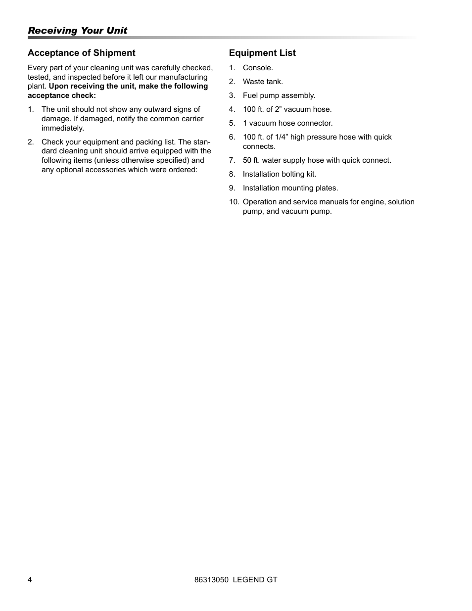 Prochem Legend GT User Manual | Page 6 / 134