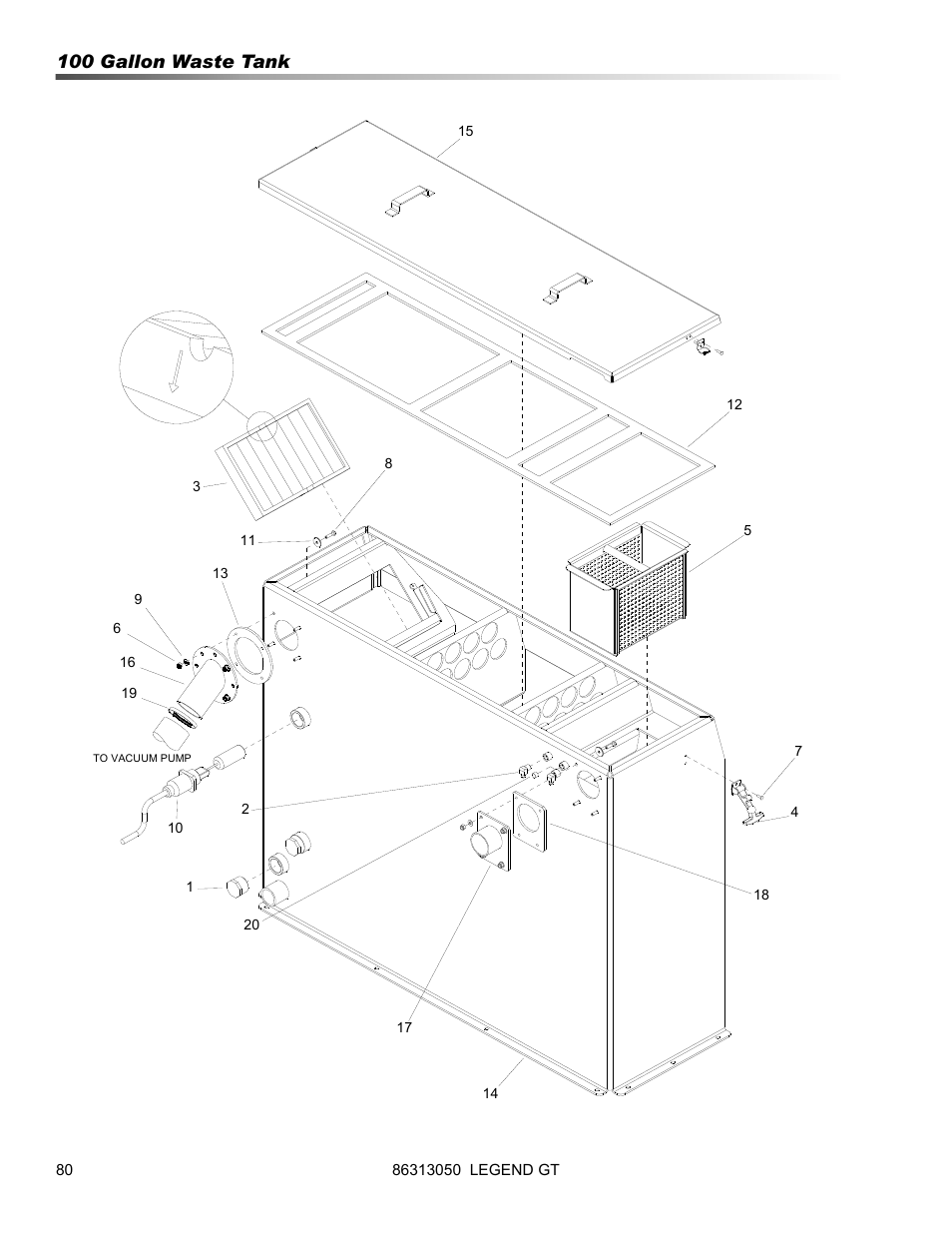 100 gallon waste tank | Prochem Legend GT User Manual | Page 82 / 134