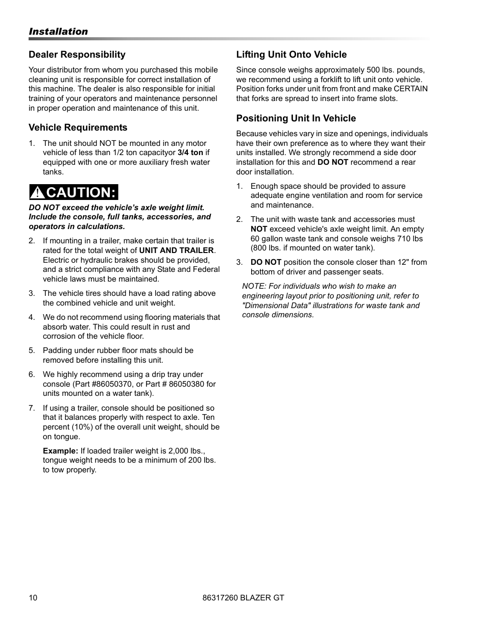 Prochem Blazer GT User Manual | Page 12 / 132